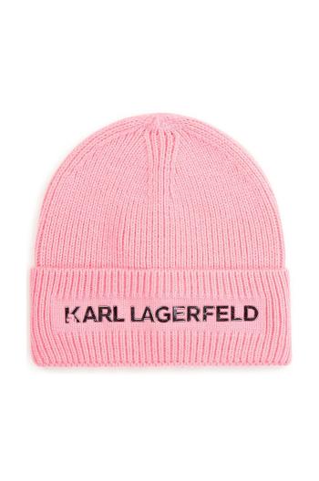 Dětska čepice Karl Lagerfeld růžová barva,