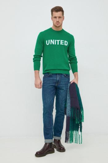 Svetr United Colors of Benetton pánský, zelená barva, lehký