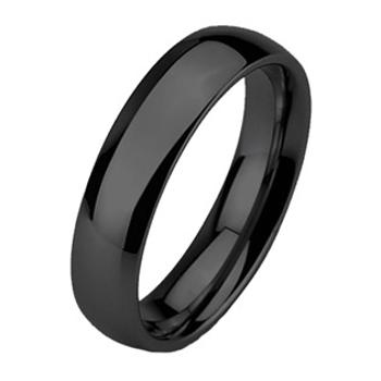 NUBIS® Snubní prsten wolfram, černé, šíře 6 mm, vel. 58 - velikost 58 - NWF1061-58