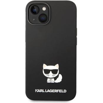 Karl Lagerfeld Liquid Silicone Choupette Zadní Kryt pro iPhone 14 Plus Black (KLHCP14MSLCTBK)
