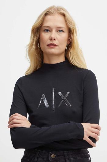 Tričko s dlouhým rukávem Armani Exchange černá barva, XW000061 AF10355