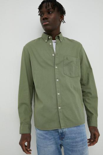 Košile Marc O'Polo pánská, zelená barva, regular, s límečkem button-down