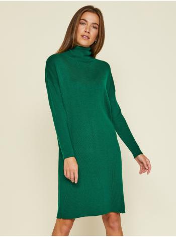 Tmavě zelené dámské svetrové šaty s rolákem ZOOT.lab Ellie