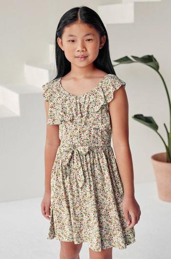Dívčí šaty Mayoral zelená barva, mini, áčková