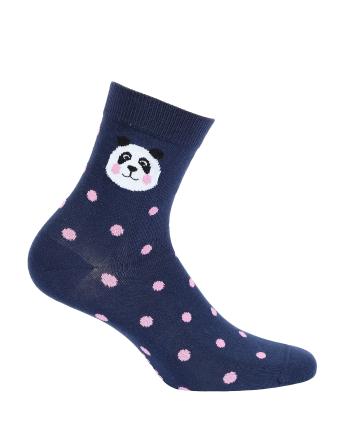 Dívčí ponožky s obrázkem GATTA PANDA, PUNTÍKY modré Velikost: 36-38
