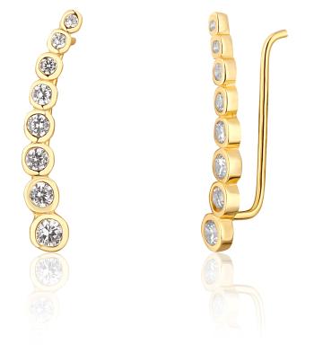 JwL Luxury Pearls Pozlacené podélné náušnice s třpytivými krystaly JL0743