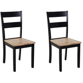 Sada 2 židlí světle hnědá a černá GEORGIA, 167989 (beliani_167989)