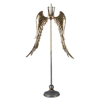 Zlatá kovová dekorativní křídla s korunkou - 70*5*50 cm 5Y0949