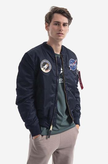 Bomber bunda Alpha Industries MA-1 VF NASA LP 166107LP 07 tmavomodrá barva, přechodná