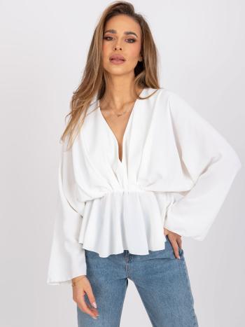 BÍLÁ HALENKA RAQUEL V "KIMONO" STŘIHU -DHJ-BZ-11979.67-WHITE Velikost: ONE SIZE