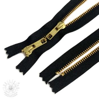 Zips kovový nedělitelný 2 jezdce 62 cm black/gold