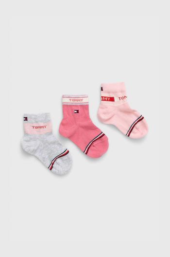 Dětské ponožky Tommy Hilfiger (3-pak) růžová barva