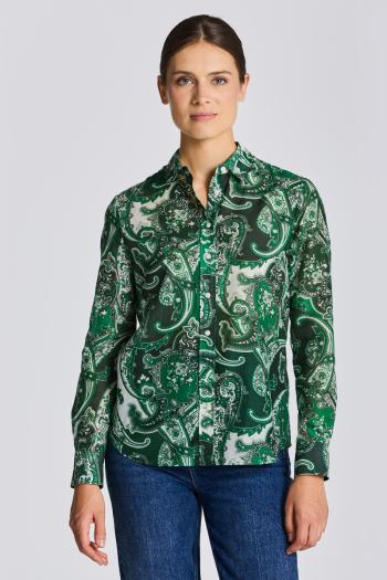 KOŠILE GANT D2. REG PAISLEY COTTON SILK SHIRT zelená 38