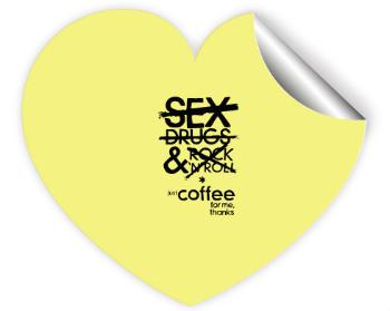 Samolepky srdce - 5 kusů Just Coffee