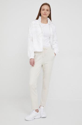 Bunda Calvin Klein Jeans dámská, bílá barva, přechodná