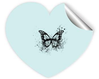 Samolepky srdce - 5 kusů Motýl grunge