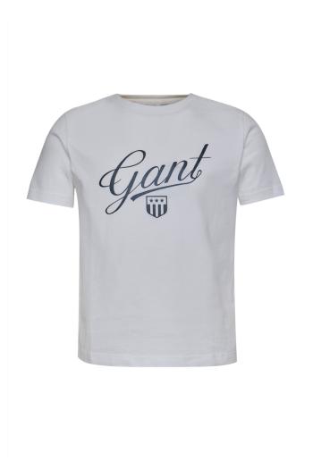 TRIČKO GANT D1. SCRIPT SHIELD SS T-SHIRT bílá 122/128