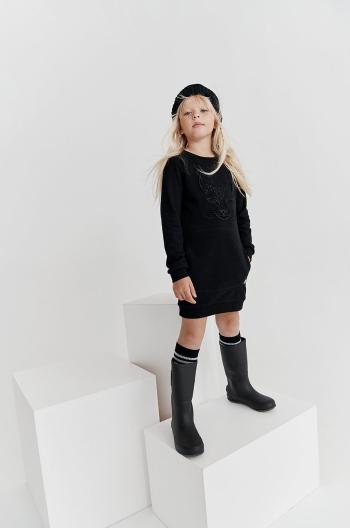 Dětské bavlněné šaty Reima černá barva, mini