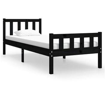 Rám postele černý masivní dřevo 75 × 190 cm Small Single, 810643 (810643)