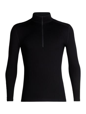 pánské merino triko dlouhý rukáv 1/2 zip ICEBREAKER Mens 260 Tech LS Half Zip, Black velikost: L