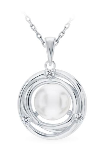 JVD Stříbrný přívěsek s přírodní perlou a zirkony SVLP0712XH2P100