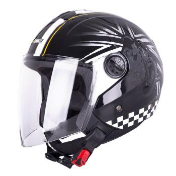 Otevřená helma W-TEC FS-715B Union Black Barva černá s grafikou, Velikost XS (53-54)