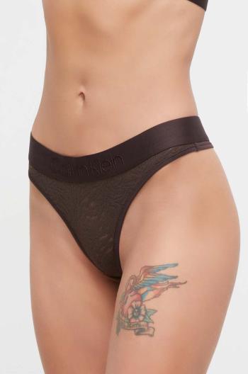 Tanga Calvin Klein Underwear hnědá barva, 000QF7287E