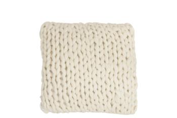 Pletený krémový polštář Tricot white - 40*40 cm 98208