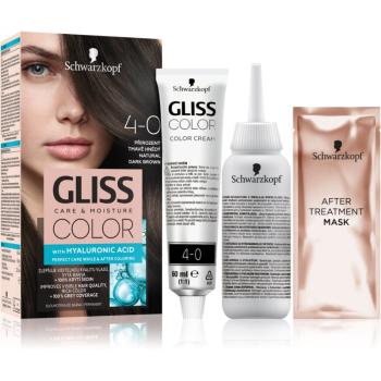 Schwarzkopf Gliss Color permanentní barva na vlasy odstín 4-0 Natural Dark Brown