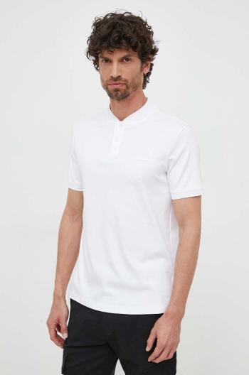 Bavlněné polo tričko Calvin Klein bílá barva, K10K111201