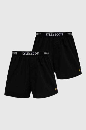 Bavlněné boxerky Lyle & Scott (2-pack) černá barva