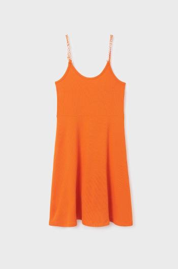 Šaty Mayoral oranžová barva, mini, jednoduchý