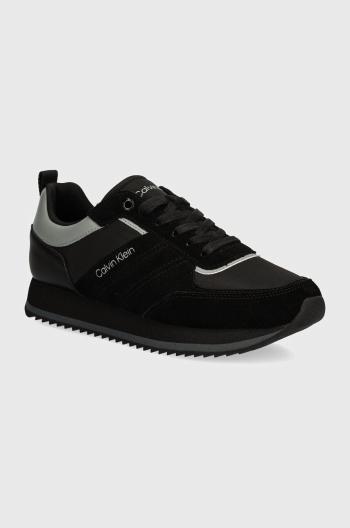 Sneakers boty Calvin Klein HM0HM01495 černá barva, LOW TOP LACE UP MIX