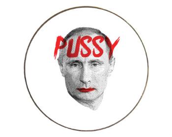 Magnet kulatý kov Pussy Putin