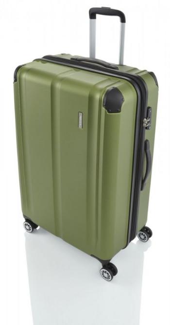 Travelite City 4w L cestovní kufr TSA 77 cm 113/124 l Green