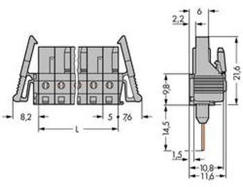 Zásuvkový konektor do DPS WAGO 232-138/005-000/025-000, 46.50 mm, pólů 8, rozteč 5 mm, 50 ks