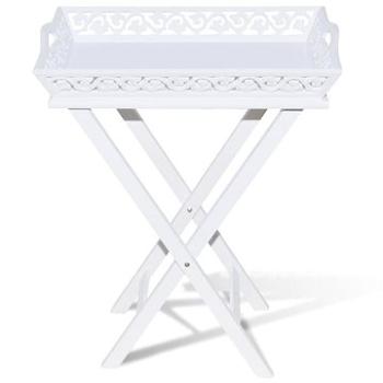 Bílý stolek s podnosem na květináče (241148)