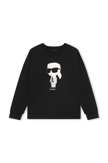 Dětská mikina Karl Lagerfeld černá barva, s potiskem