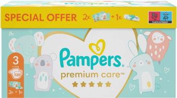 Pampers Premium Care Velikost 3, 120 Plenek + ubrousky ZDARMA