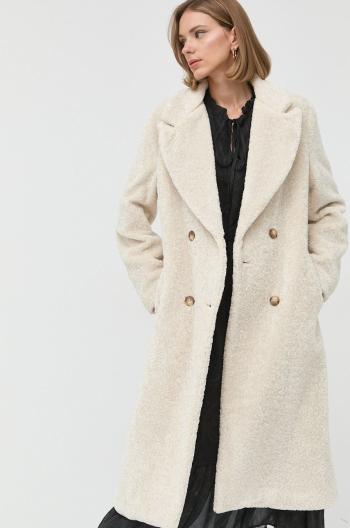 Kabát Silvian Heach dámský, béžová barva, přechodný, dvouřadový