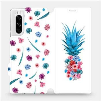 Flipové pouzdro na mobil Sony Xperia 5 - MR03S Květinový ananas (5903516058082)