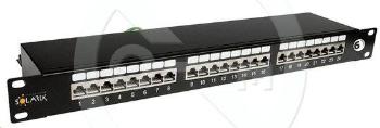 19" Patch panel Solarix 24 x RJ45 CAT6 STP černý, SX24-6-STP-BK