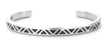 Rebel&Rose Pevný otevřený náramek z oceli Bangle Brushed Black Triangle RR-MB007-S 19 cm - L