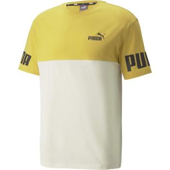 Puma POWER COLORBLOCK TEE Pánské triko, béžová, velikost L
