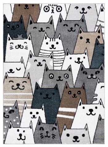 Dywany Łuszczów Dětský kusový koberec Fun Gatti Cats multi - 140x190 cm Vícebarevná