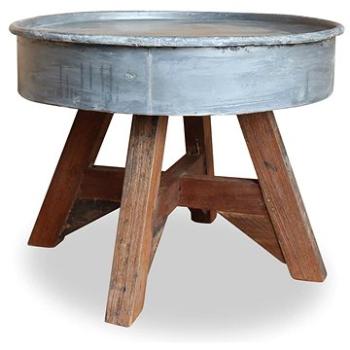 Konferenční stolek masivní recyklované dřevo, stříbrný, 60x45cm (244511)