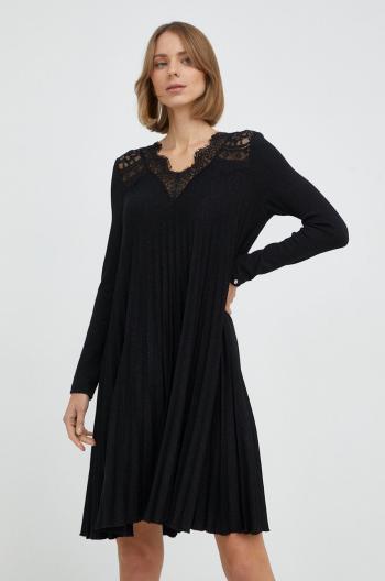 Šaty Nissa černá barva, mini, oversize