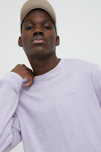 Bavlněné tričko s dlouhým rukávem Levi's fialová barva