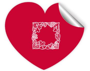 Samolepky srdce - 5 kusů Srdíčkový rámeček