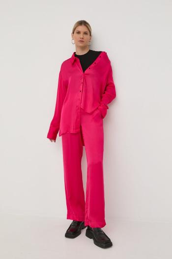 Košile Birgitte Herskind dámská, fialová barva, relaxed, s klasickým límcem